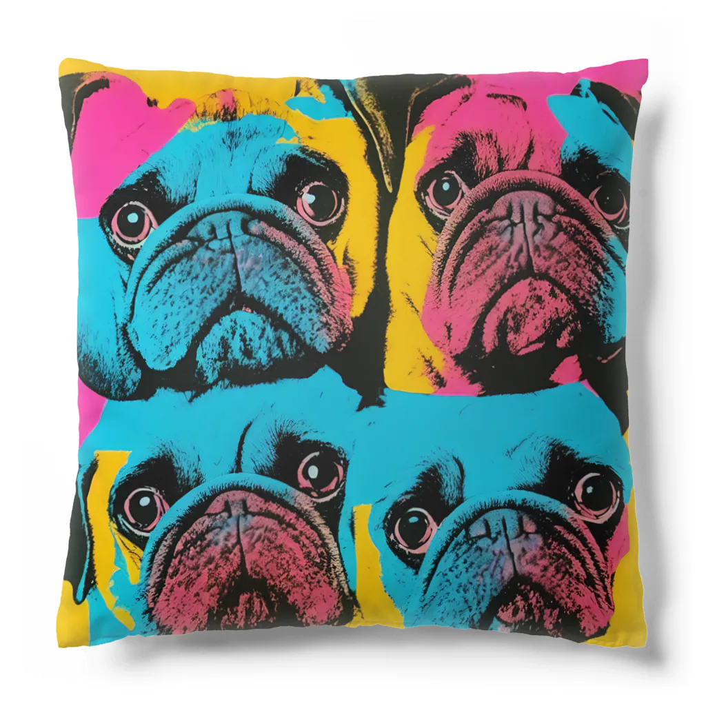 TakashiSのsurprised face pug Cushion