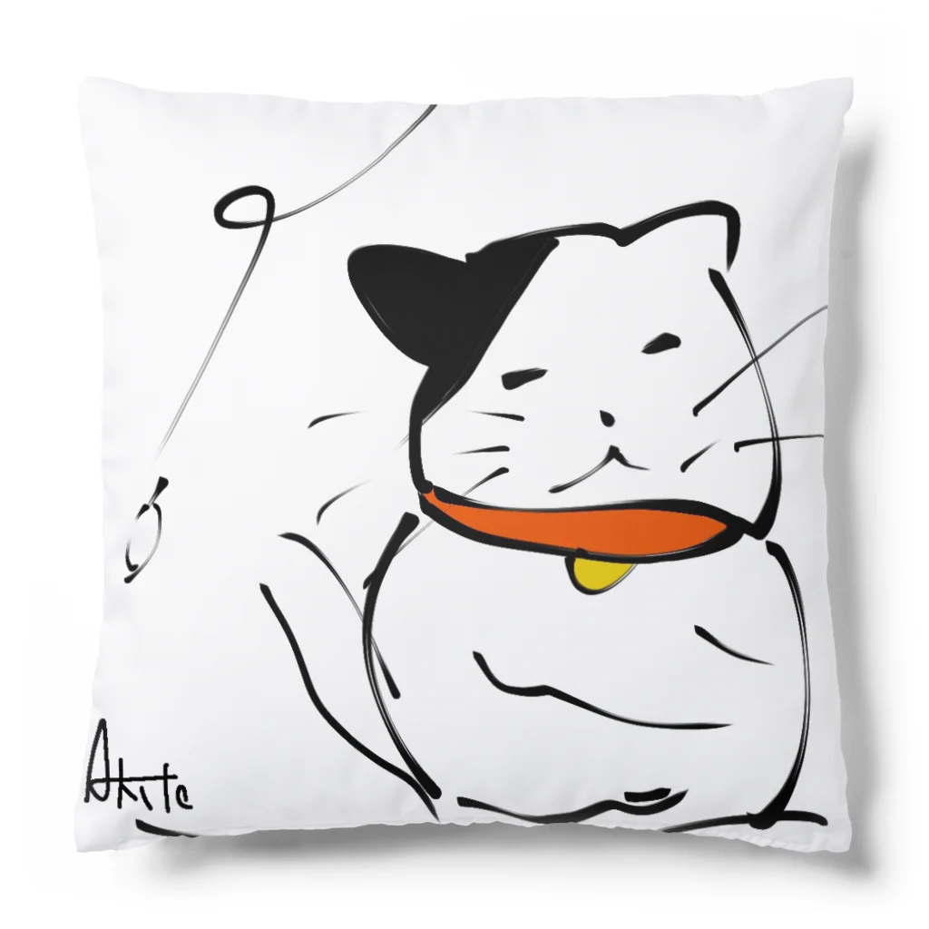 ミニマムアニマルアートの冬季ジャパン猫さん Cushion