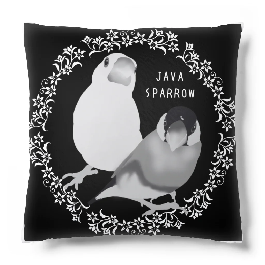 KINAKOLab@SUZURIのモノクロ文鳥さん Cushion