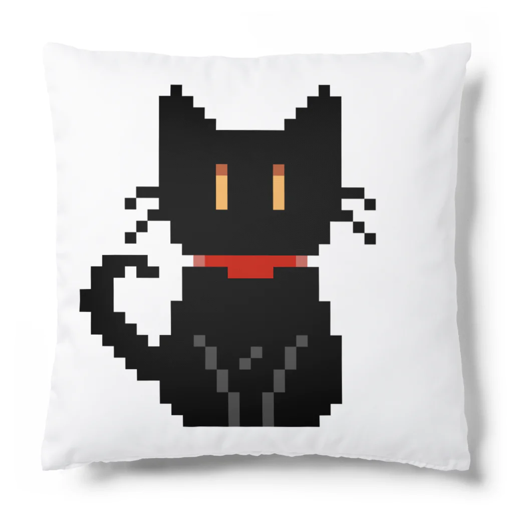 KMのドット絵おすわり黒猫 クッション