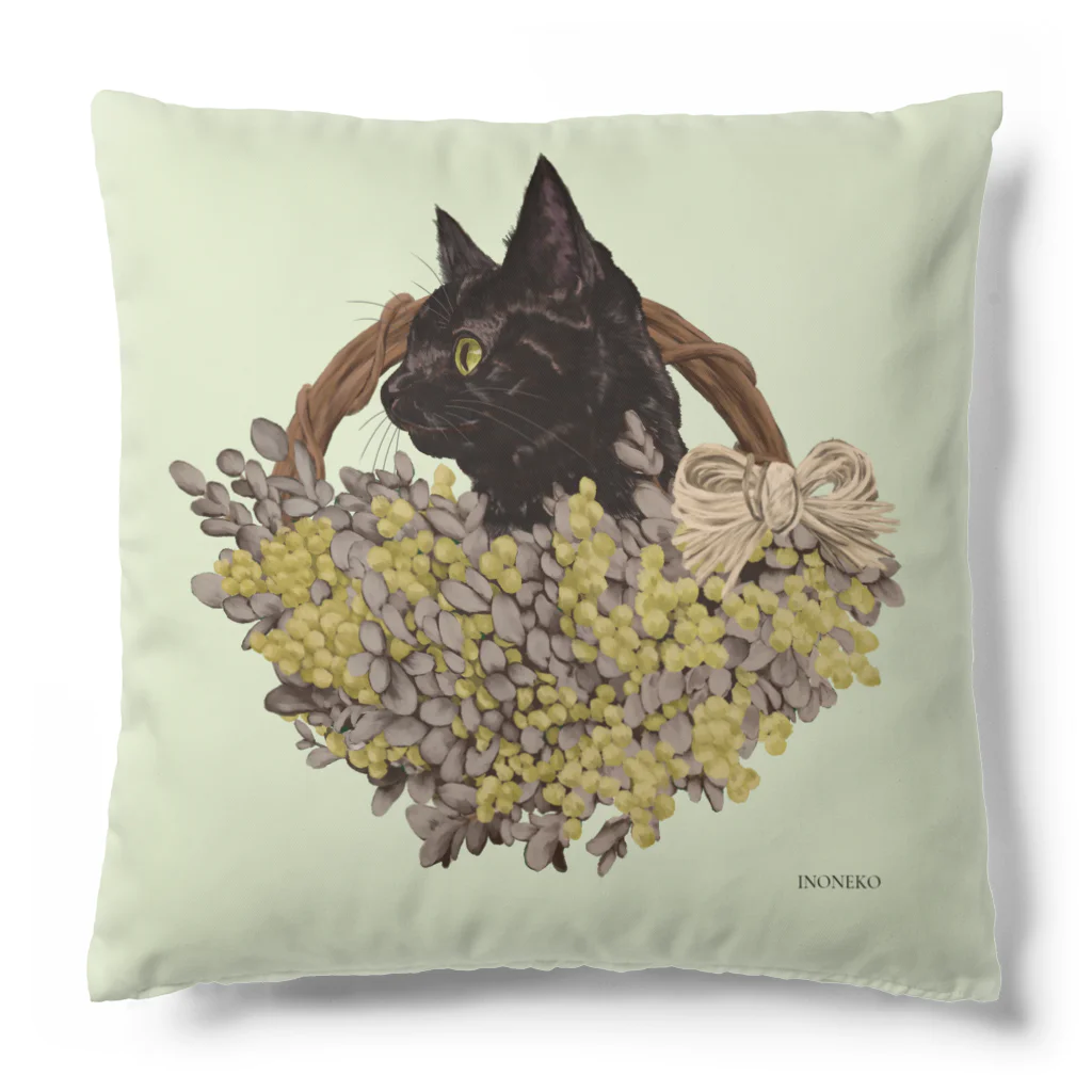 猪猫のミモザと黒猫 Cushion