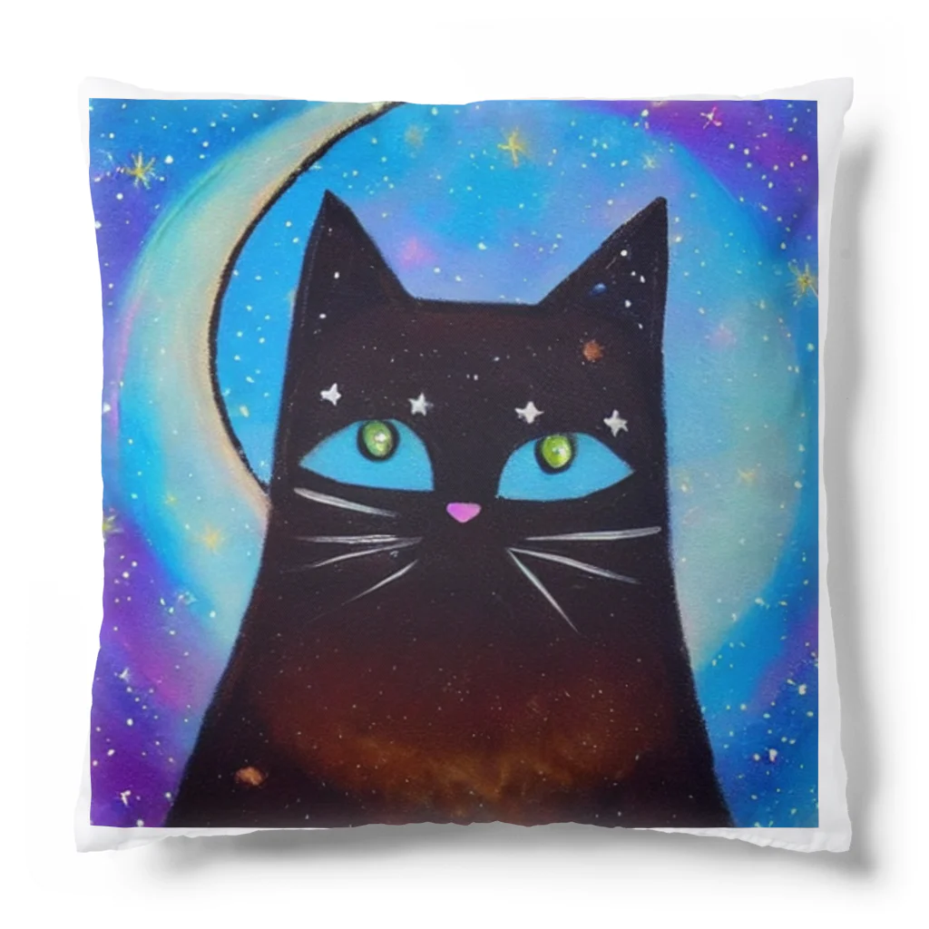 宇宙猫のクロネコと宇宙 Cushion