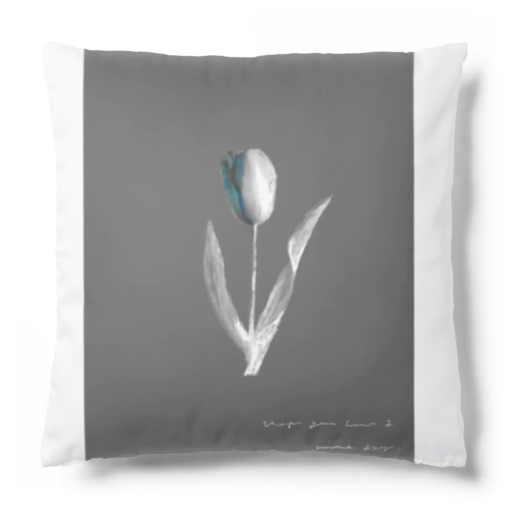 rilybiiのSea ​​Blue , Charcoal , Art TULIP . Cushion