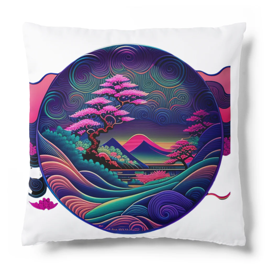 マッケンデジタルワールドの【lofiアート】浮世絵パンクシティ Cushion