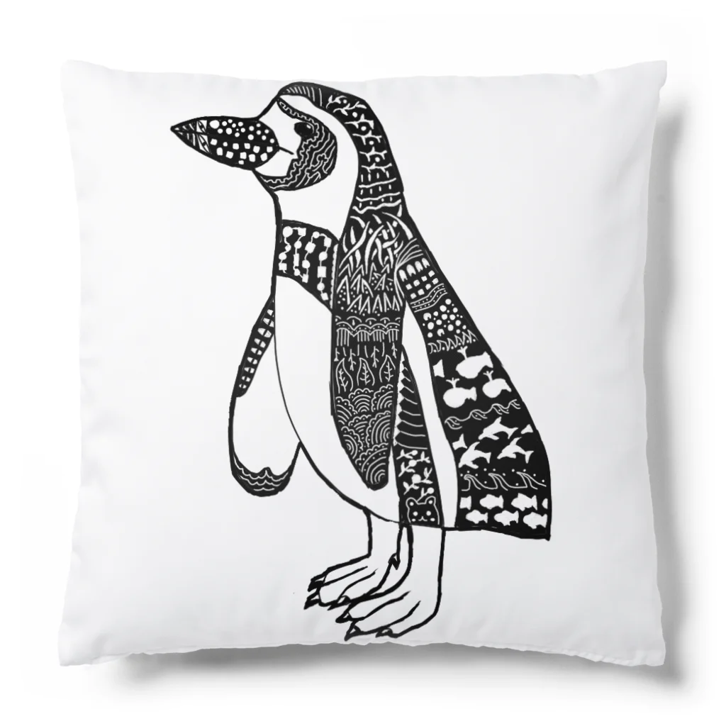 切り絵工房ジンのグッズ店のペンギン Cushion