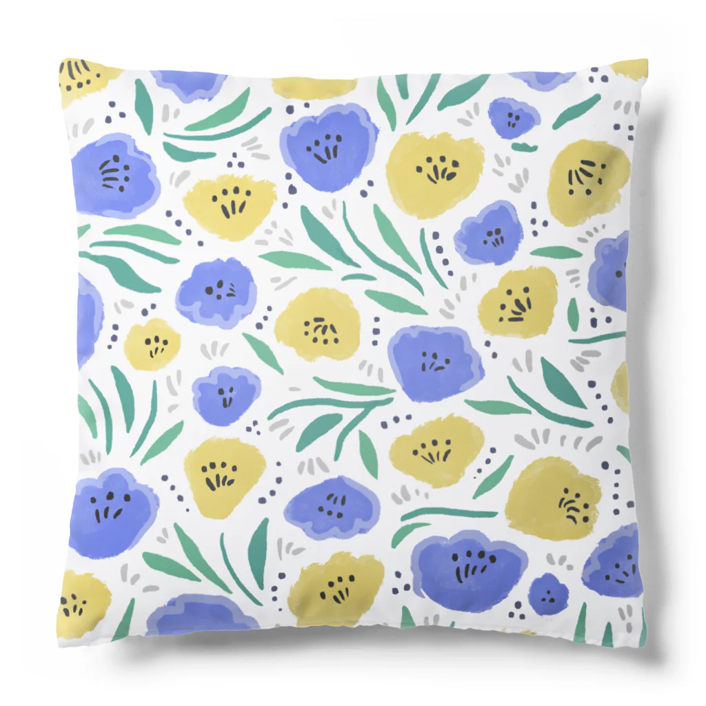 Katie（カチエ）の抽象的な手描きの花柄 Cushion