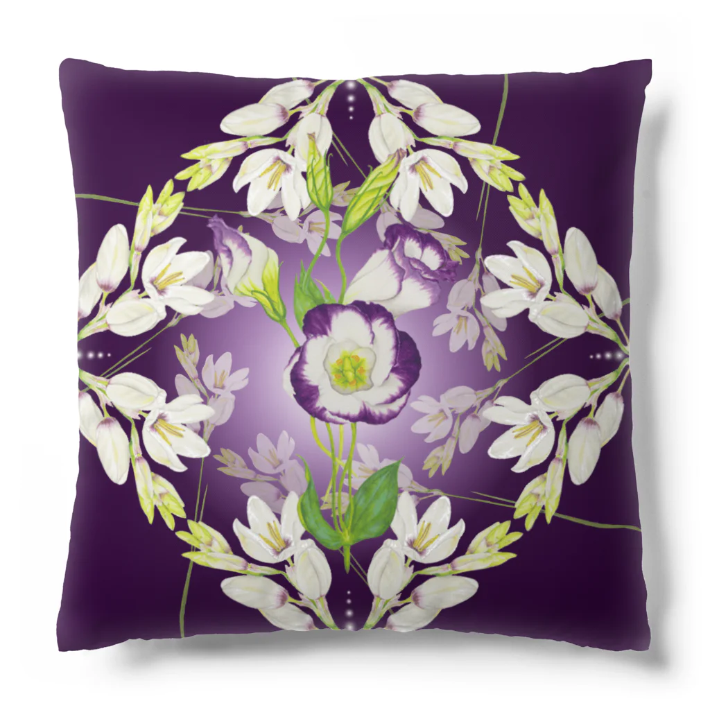 idumi-artの花曼荼羅💜クラウンチャクラ Cushion