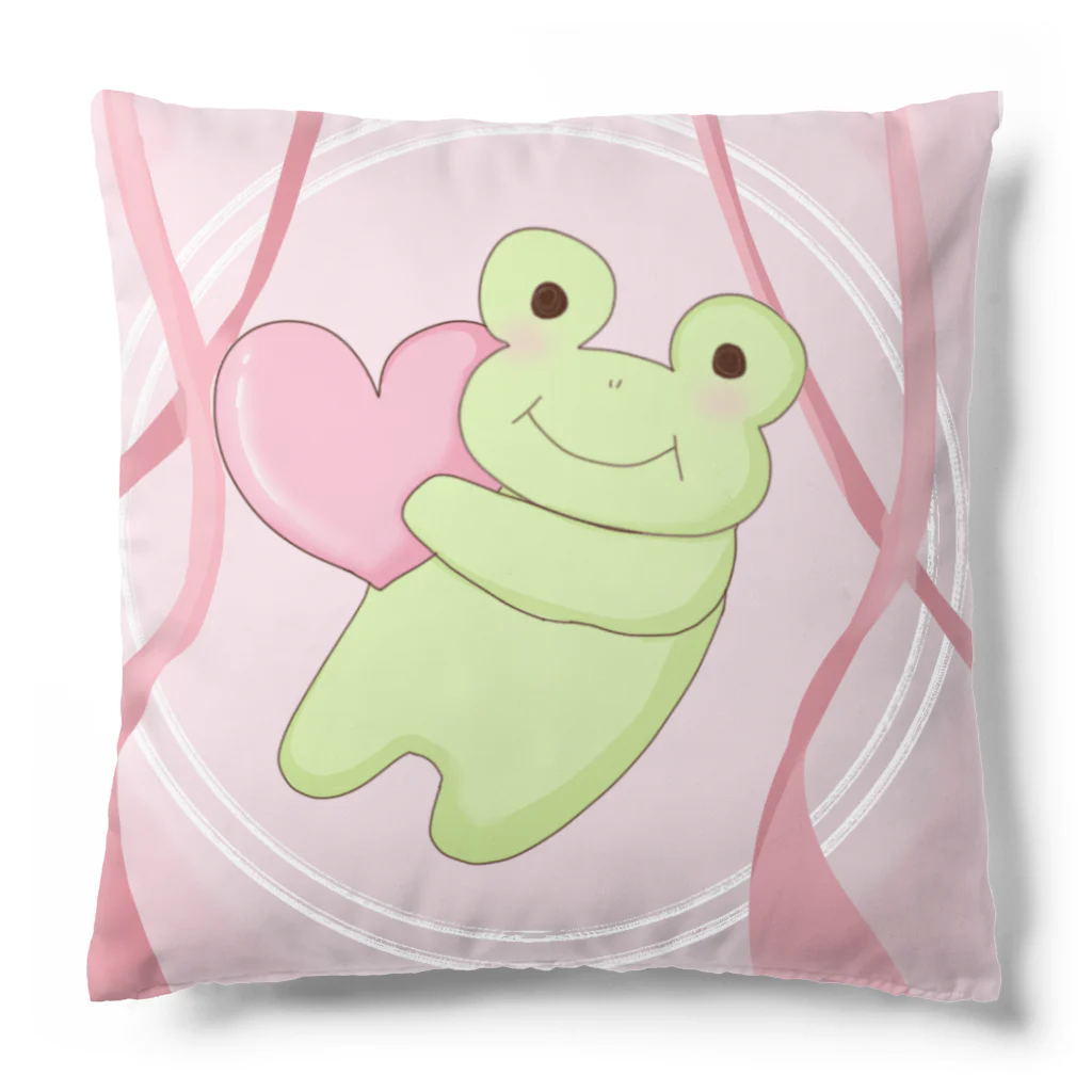 ばじぇけろ商店のラブリーガエル（ピンク♡） Cushion