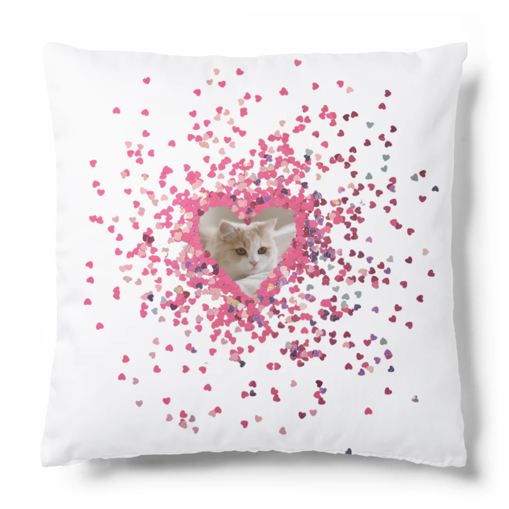 キャラメル色のメルちゃんのハートラメ猫ちゃん1 Cushion