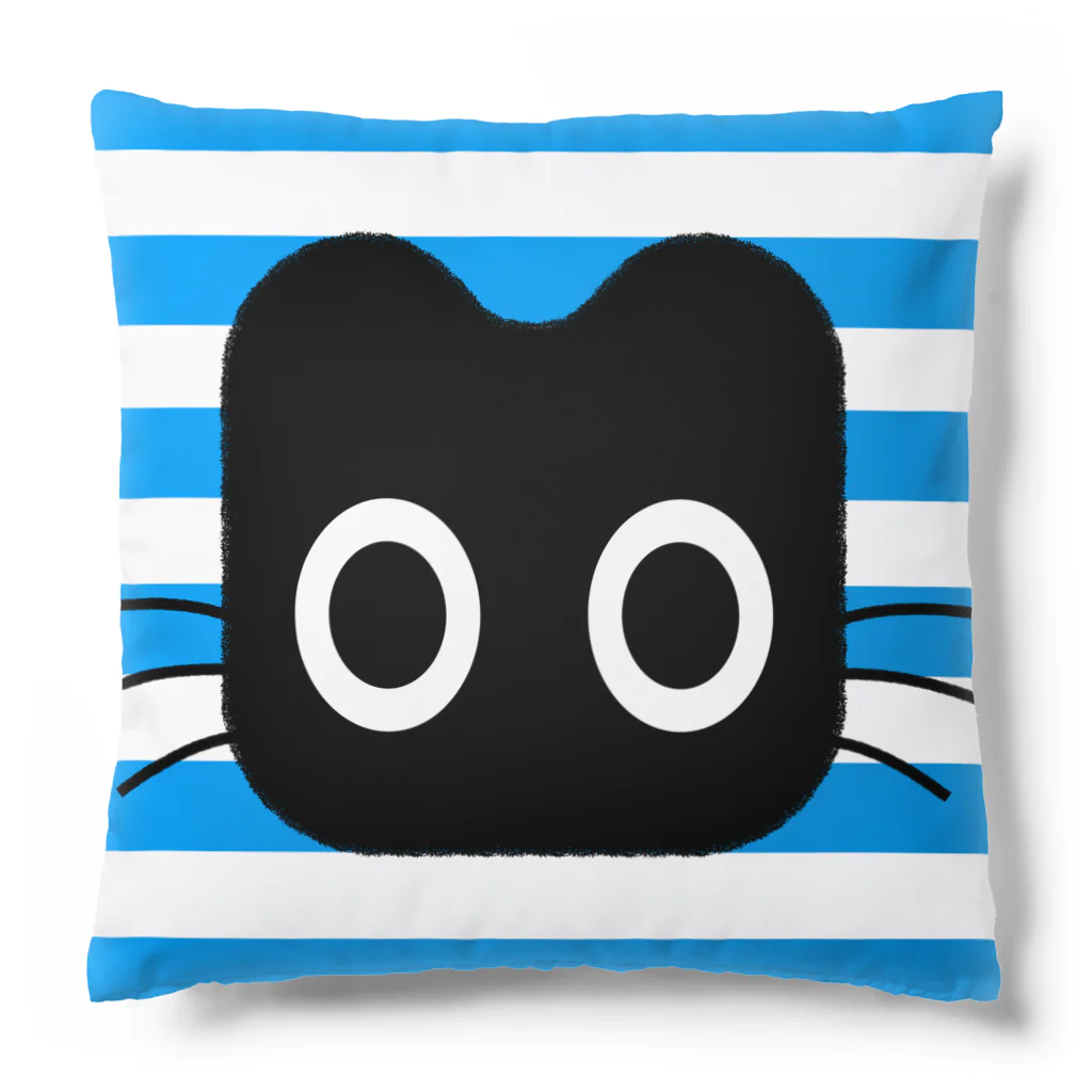 Suzutakaのくろねこクロル（青ストライプ） Cushion