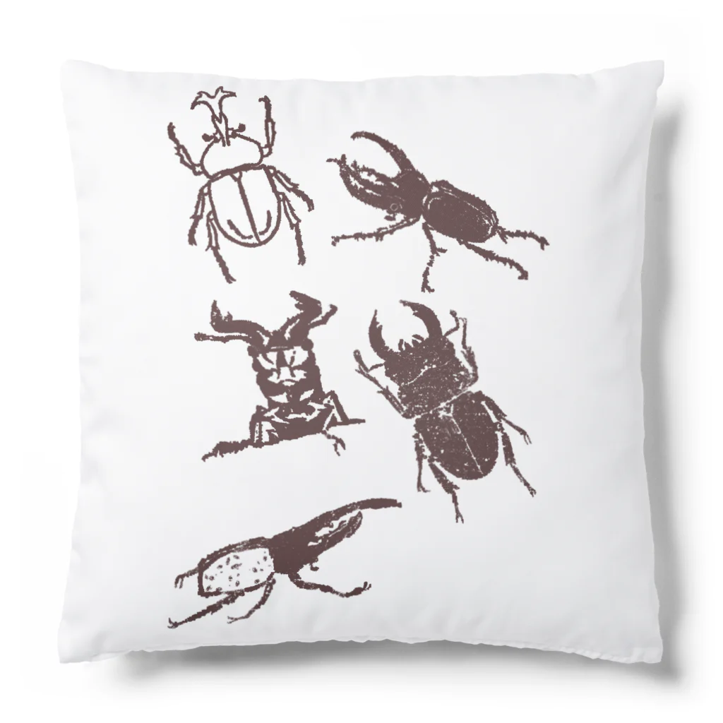 23_drawingのカブトムシとクワガタ Cushion