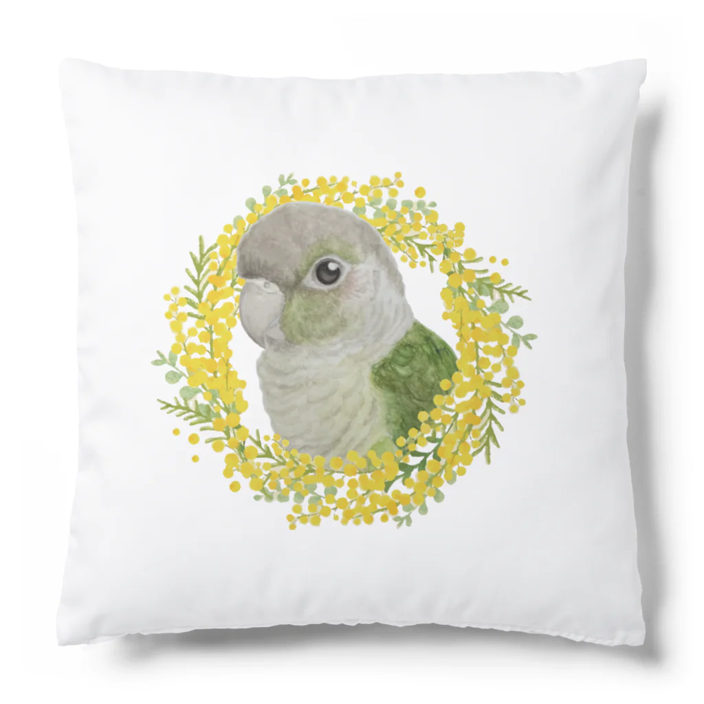 mariechan_koboの040 ウロコインコシナモン ミモザのリース Cushion