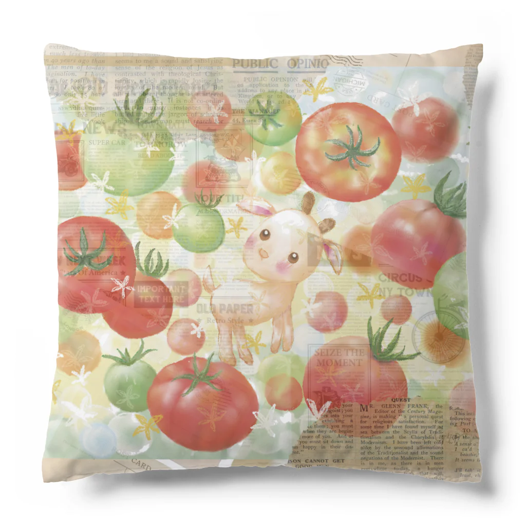 Vegefru　bouquet　　　　　　　＜ベジフルブーケ＞のヤギとトマト Cushion