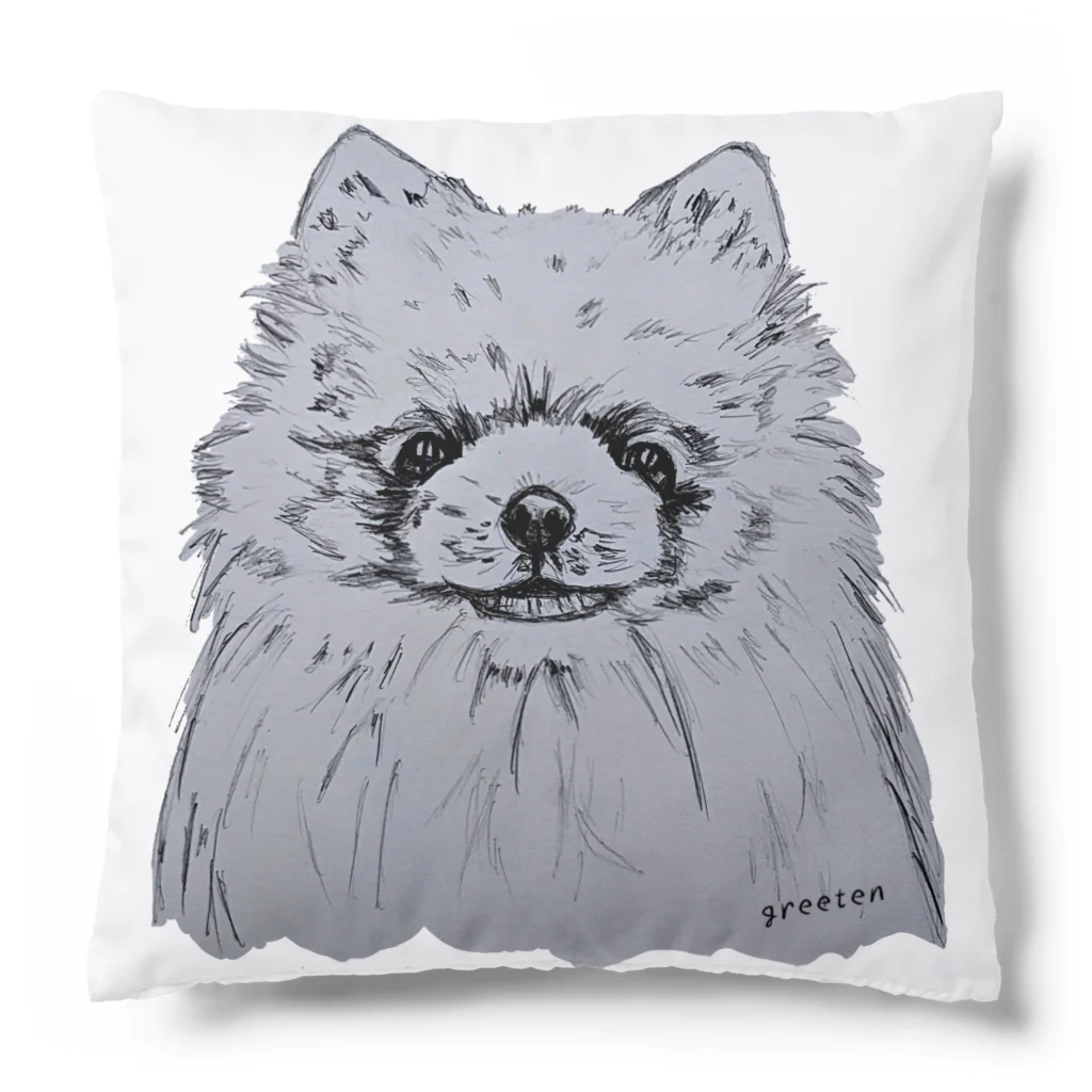 greetenのポメラニアン　アート犬 Cushion