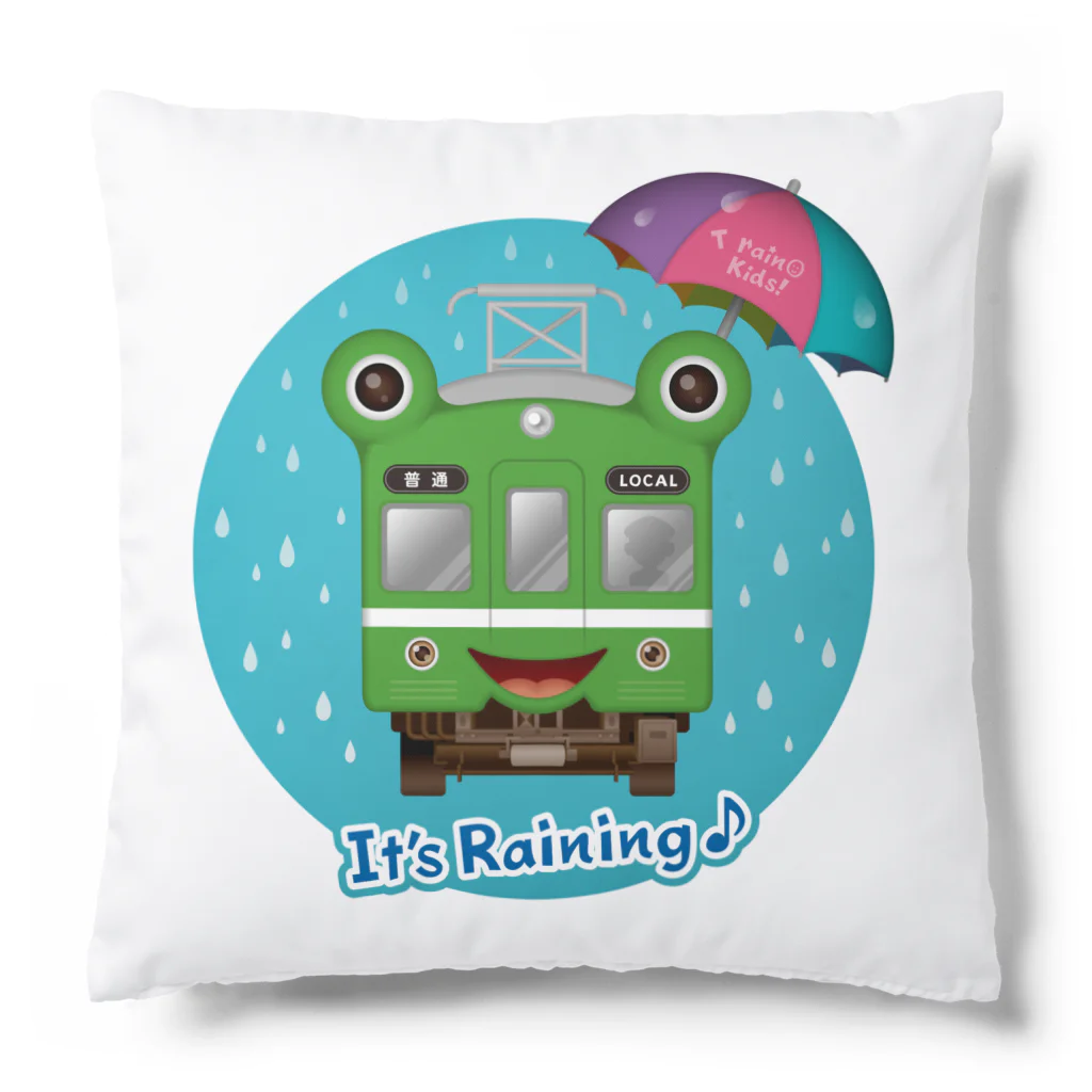 Train Kids! SOUVENIR SHOPのカエル電車「 雨♪」 Cushion