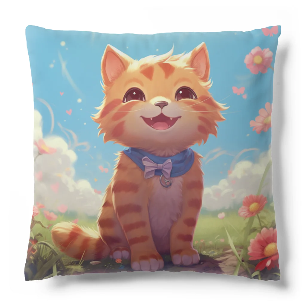 ネオン街/Neon Streetの魔法猫TIYCHA Cushion