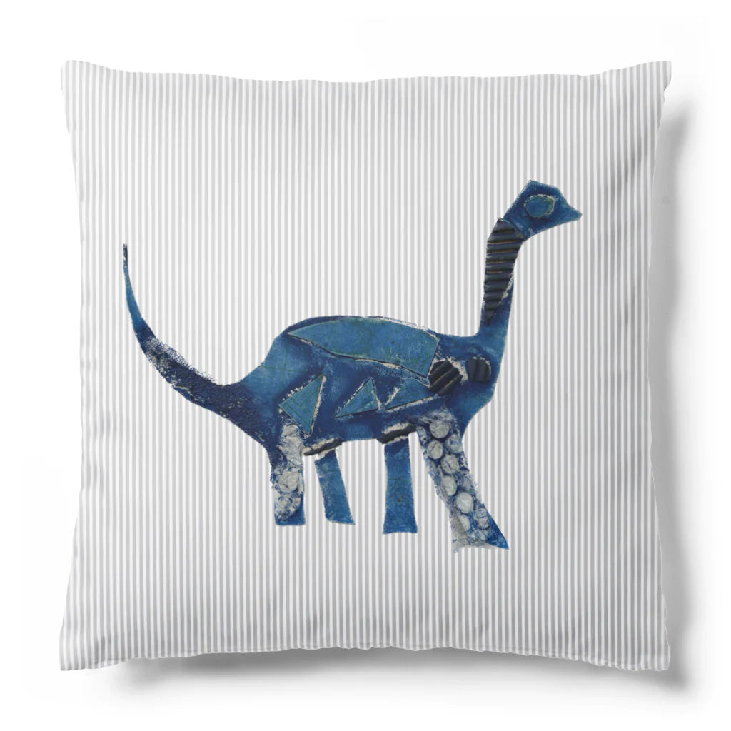 DiNOSAUR MARKeT/恐竜のインディゴブルーのブラキオサウルス Cushion