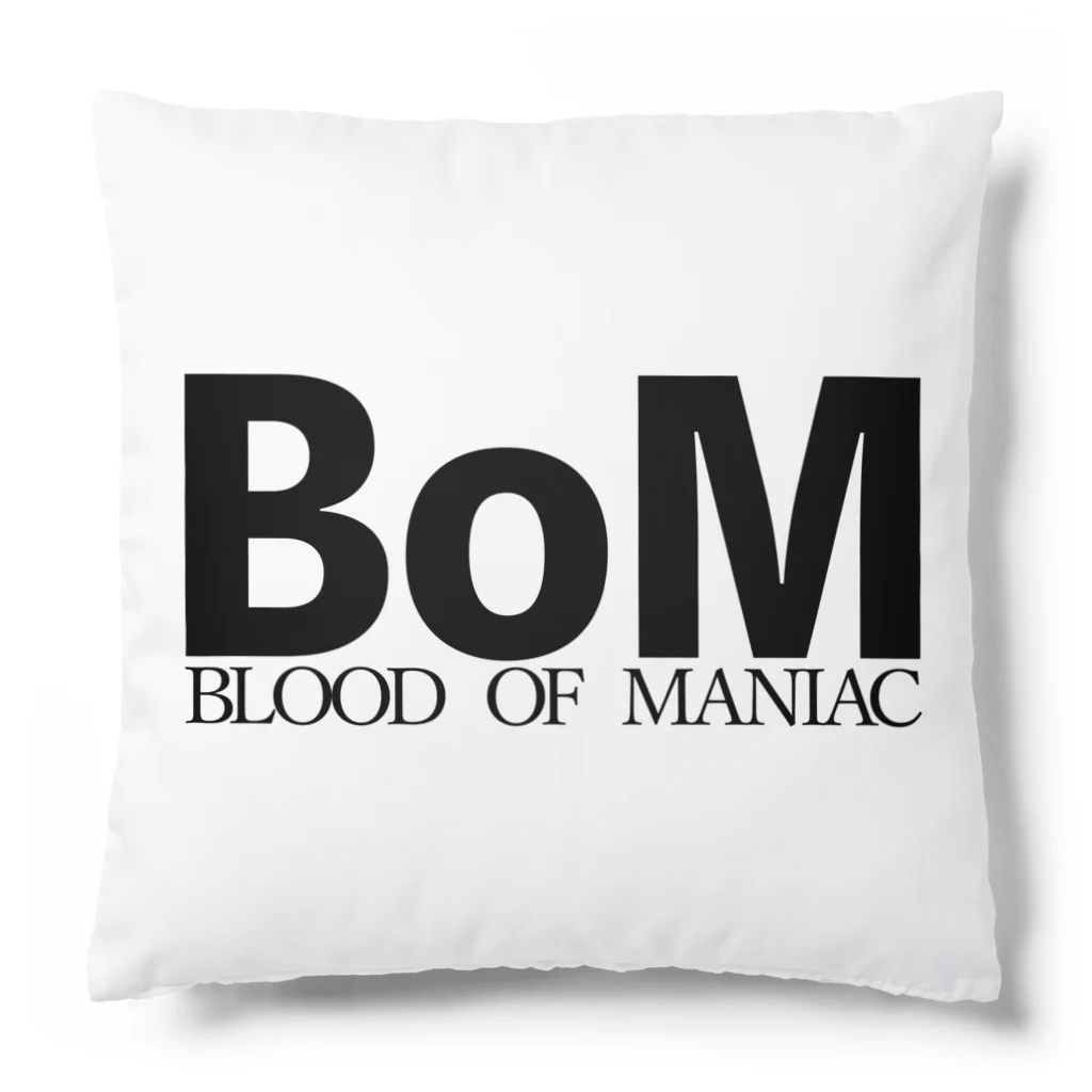 BoM＜Blood of Maniac＞ official STORE SUZURI店のBoM＜Blood of Maniac＞ BLACKLOGO クッション  クッション
