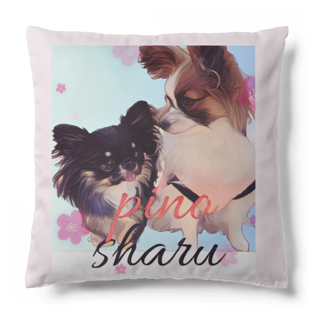 ピノぺろshopのピノシャル【チワワとパピヨン】 Cushion