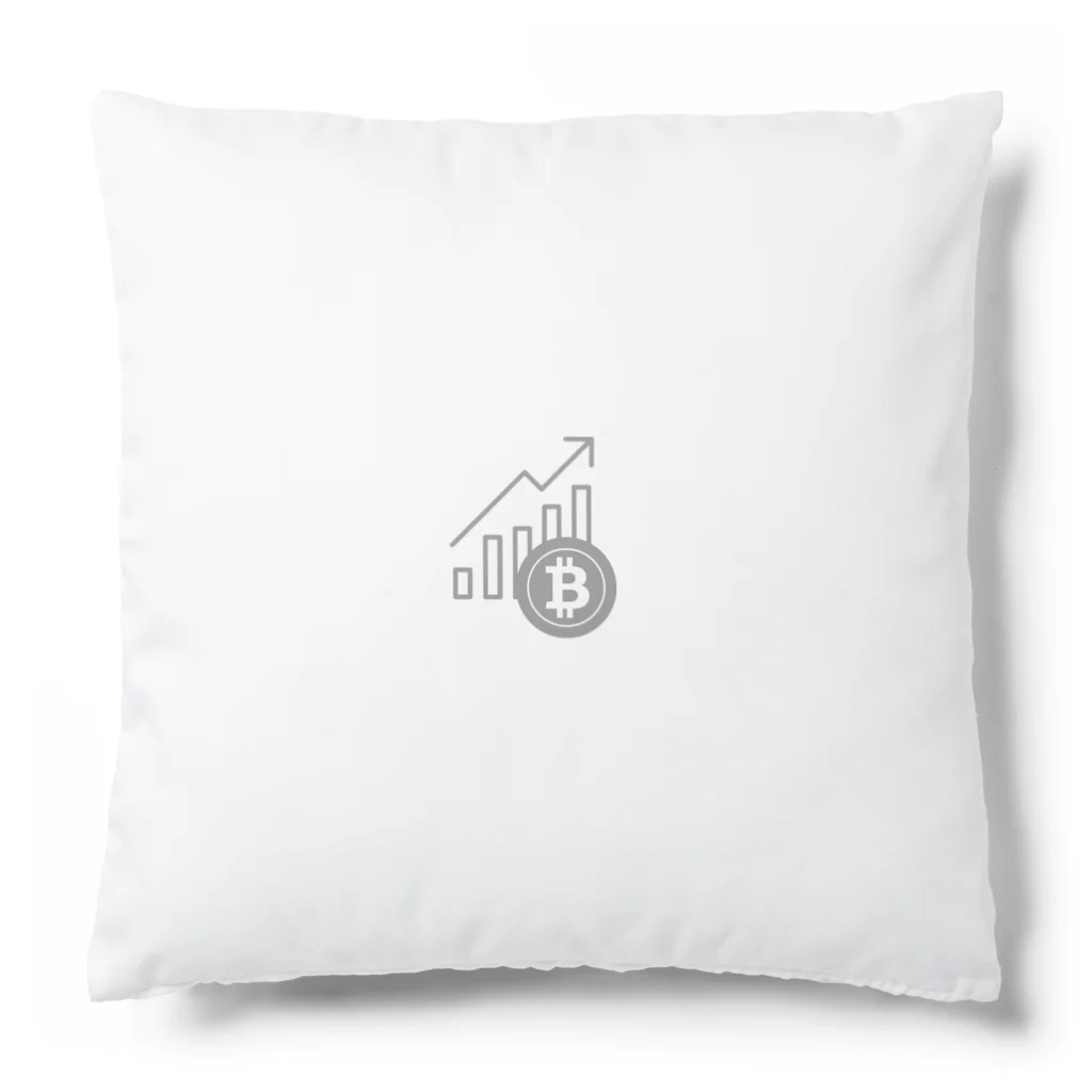 仮想通貨グッズショップの急上昇ビットコインシリーズVer.2（灰ロゴ） Cushion