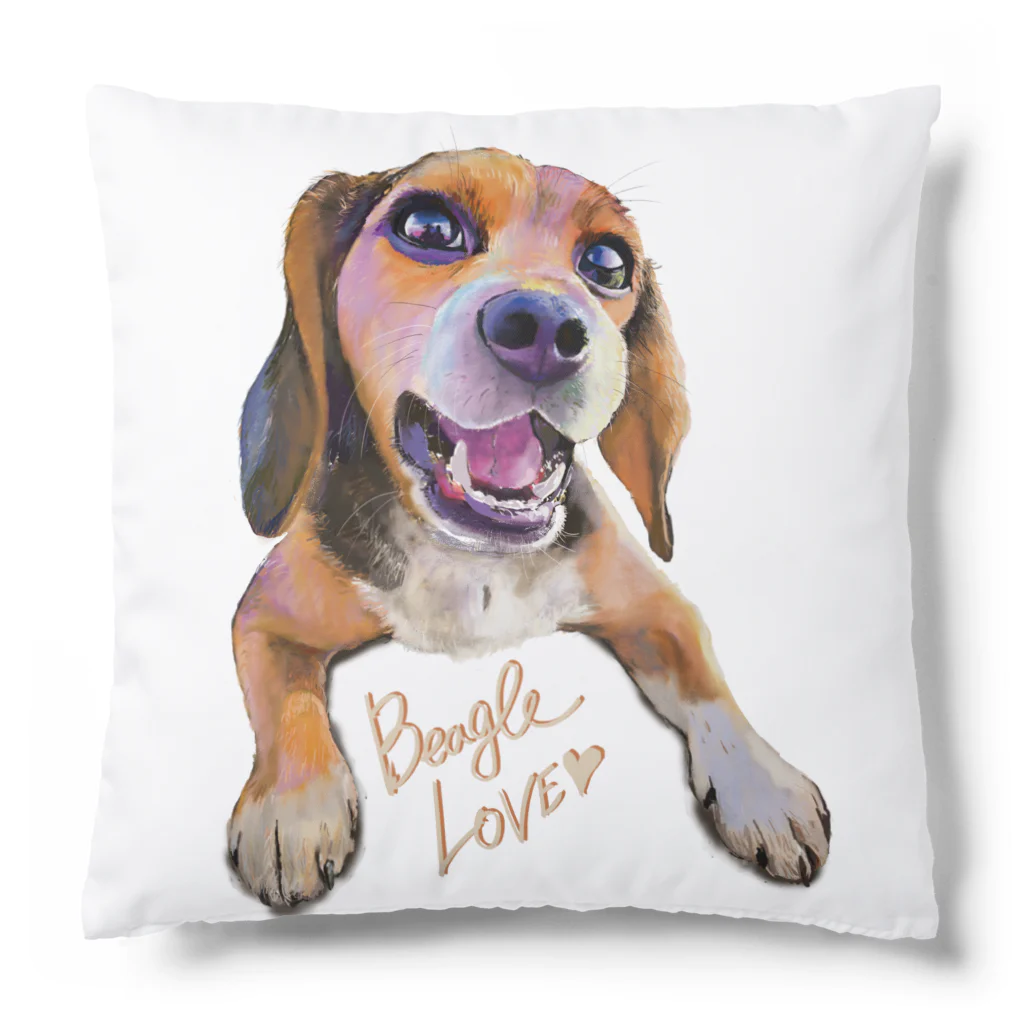 ビーグル大好きのビーグル犬LOVE Cushion