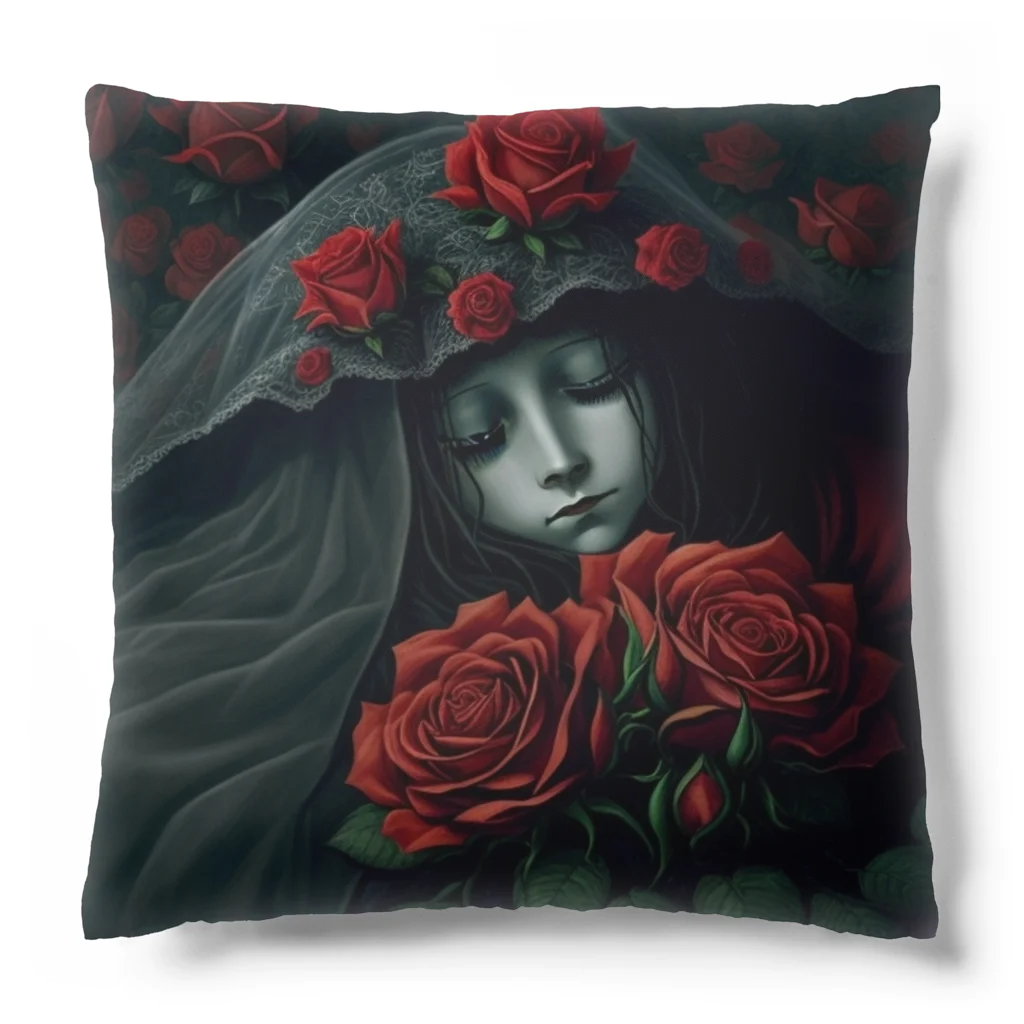 LunaNocturneの赤い薔薇の休息 Cushion