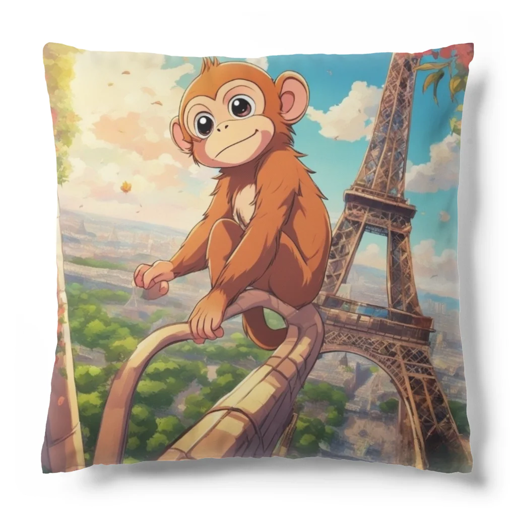 Cute-Animalsの【パリ旅行】サルくん Cushion