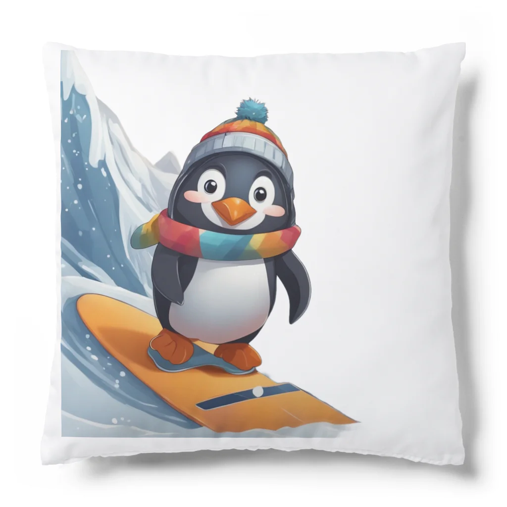 Gloriousのペンギンの冒険スノーボードパーティ Cushion