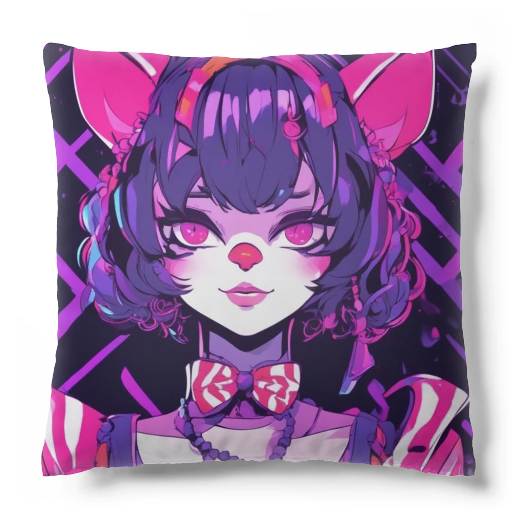 パンクビビッド•ピエロ団のパンクビビッド・ピエロキャットレディ Cushion