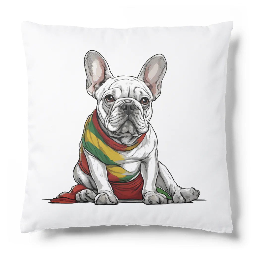 Frenchie-Rasta DoggのFrenchie-Rasta Dogg Cushion