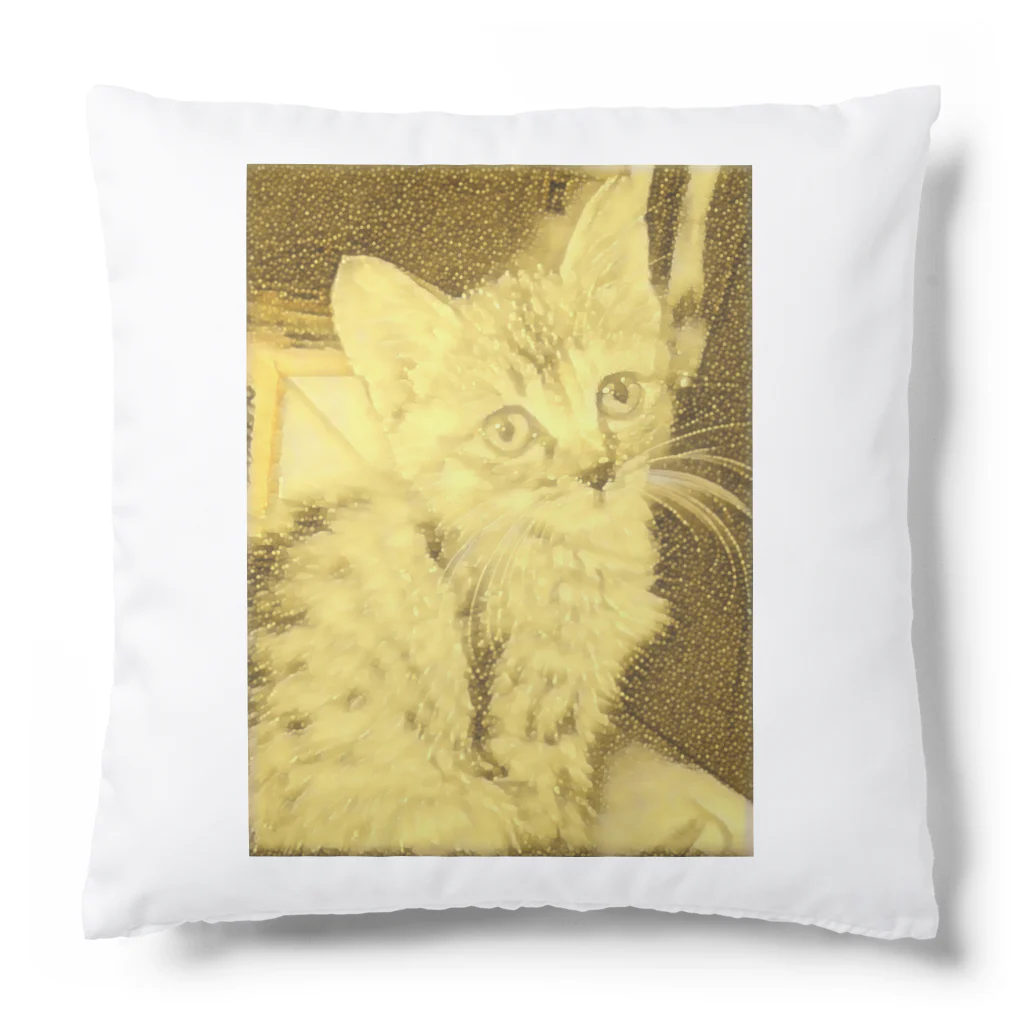 金色猫のキラキラネコ Cushion