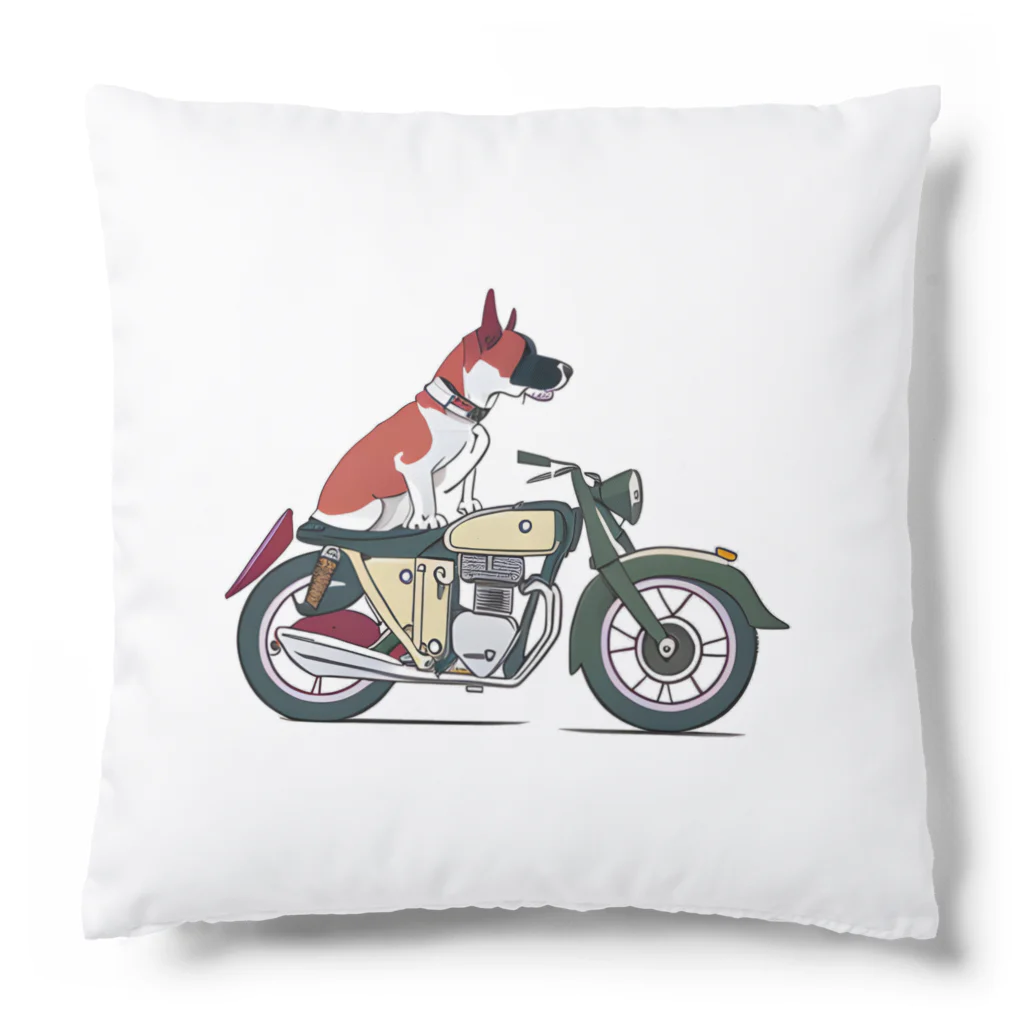 ごま塩のバイク犬 Cushion