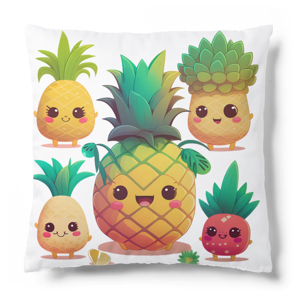 mumusのパイナップルのイラストグッズ Cushion