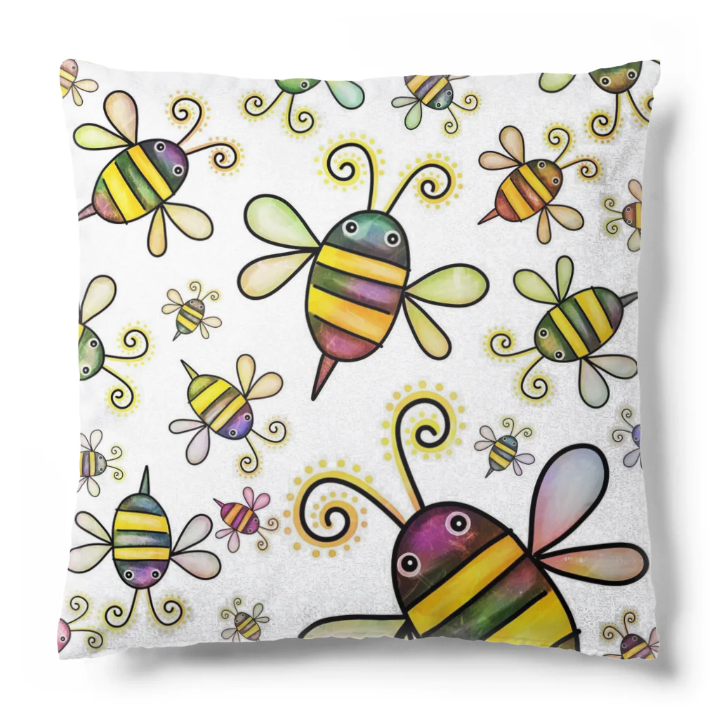 mumusのハチのイラストグッズ Cushion