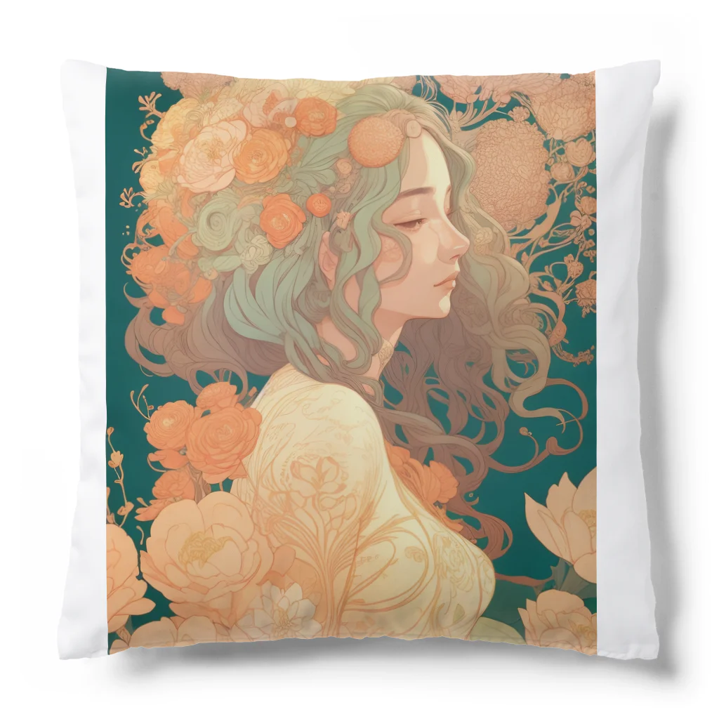 mumusの女性のイラストグッズ Cushion