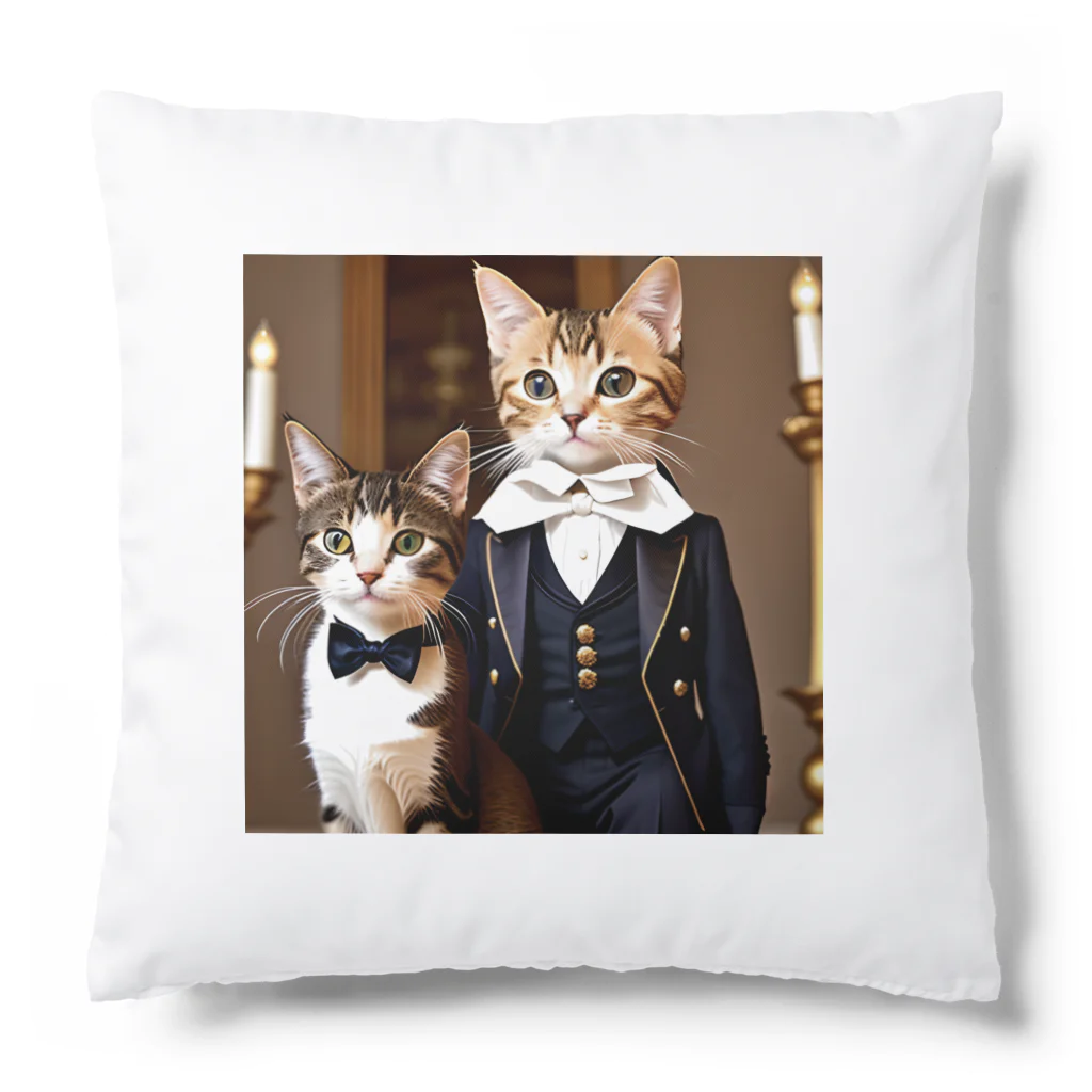 catgoodsの猫の貴族 2人連れ Cushion