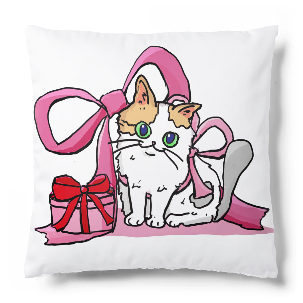 もちけらのリボン猫ちゃん Cushion