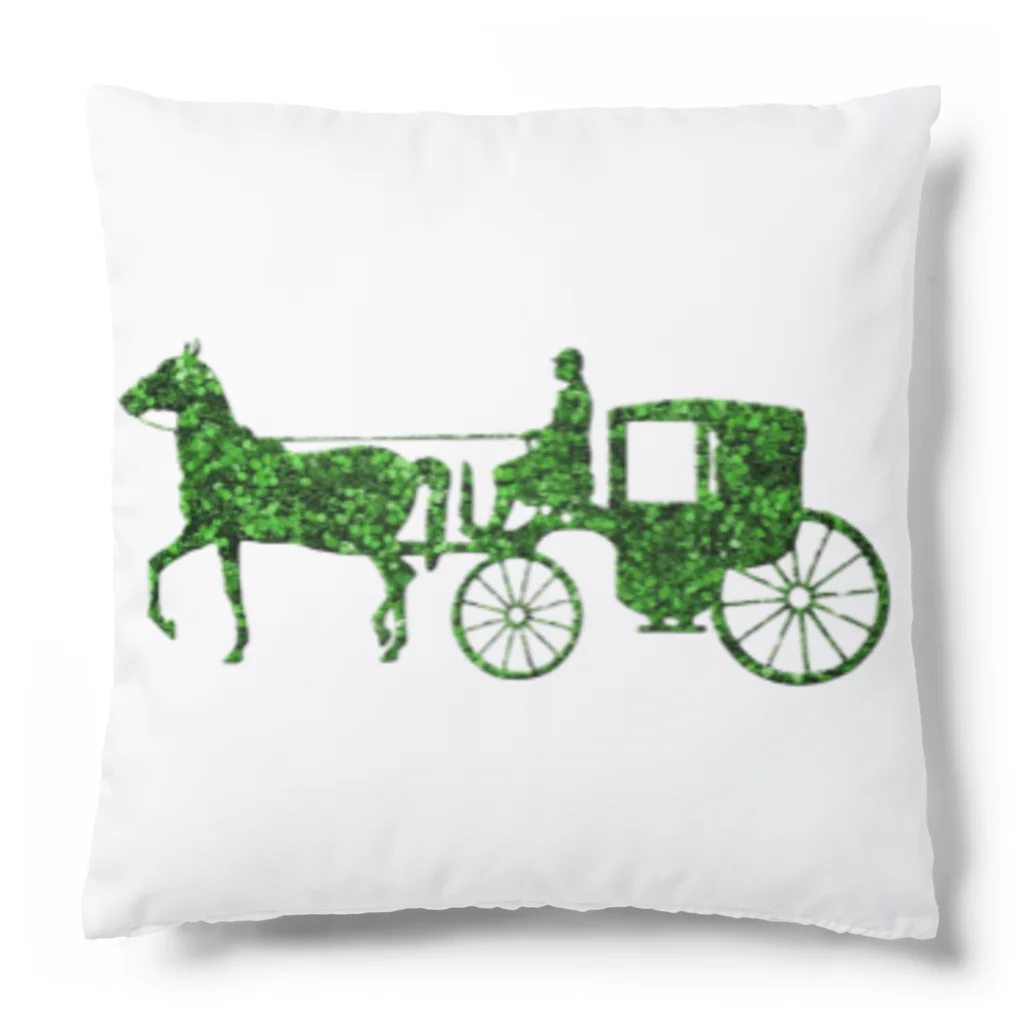 mumusの馬車　green Cushion