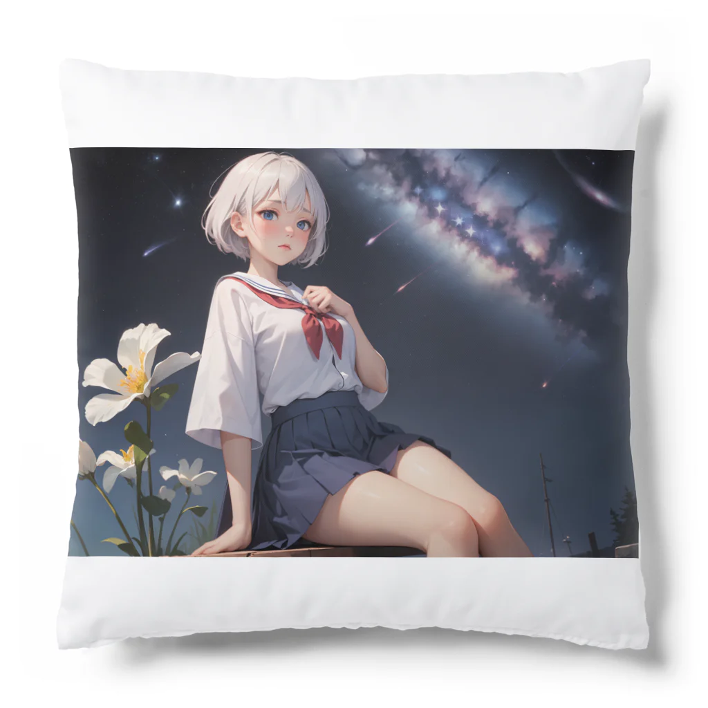 天乃鯱のセーラー服と夜空 Cushion