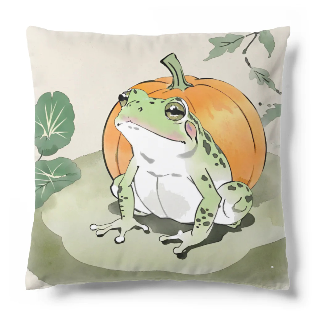 aoking_の和カエルかぼちゃ2 Cushion