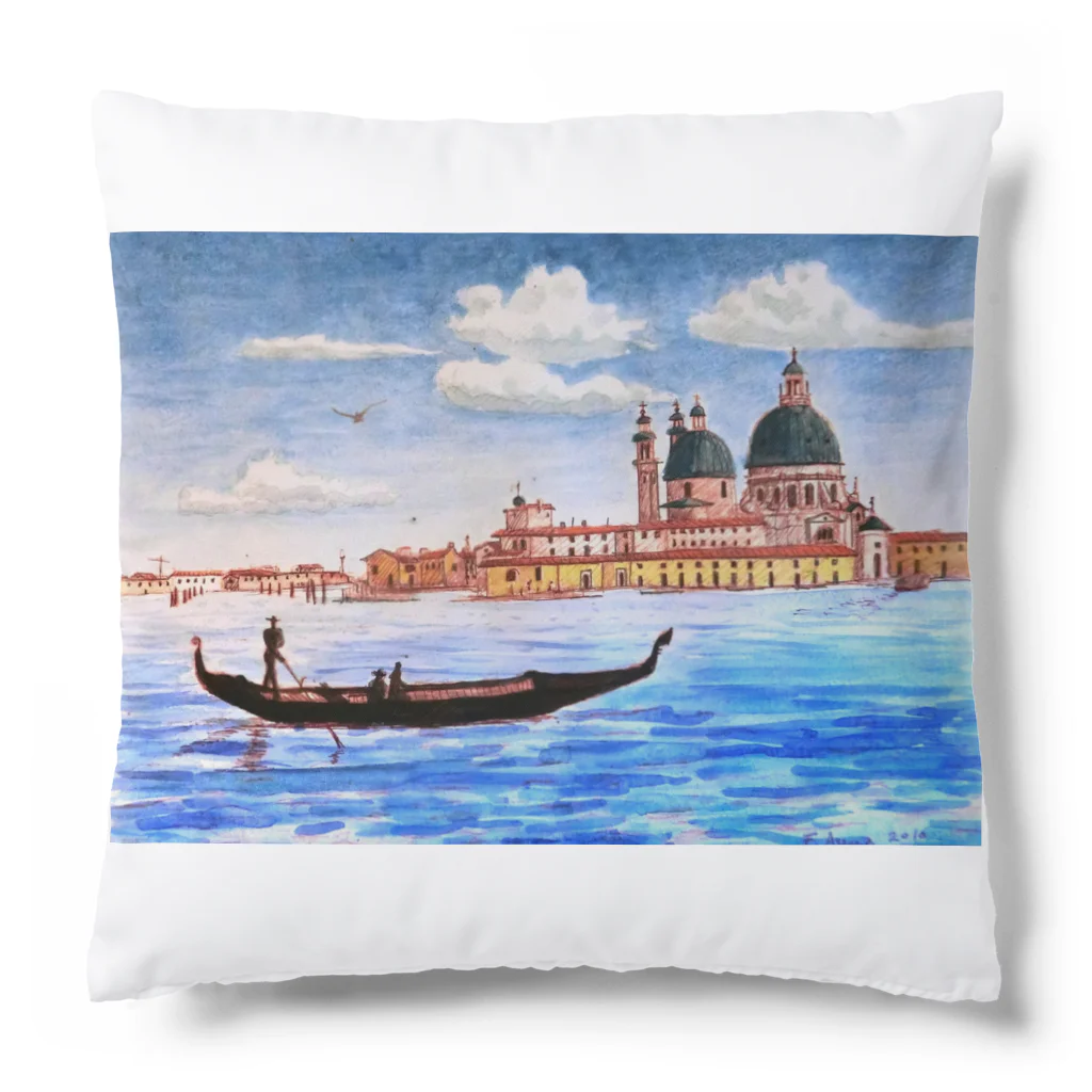 がぶちゃんのベネチア　ゴンドラの風景 Cushion