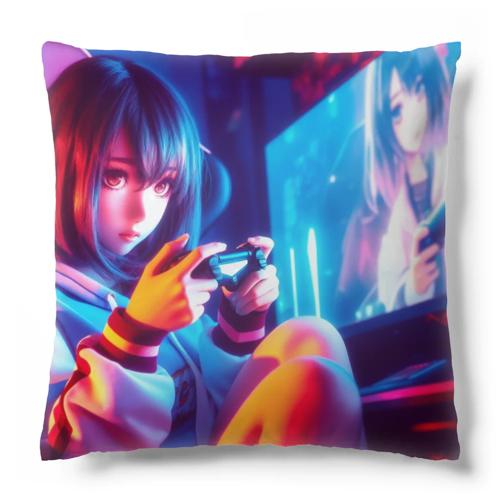 AI Creative Hub（AIクリエイティブハブ）のゲーミング 少女 Cushion