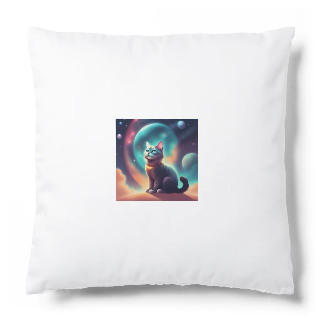 renkanの宇宙に居る猫のイラストグッズ Cushion