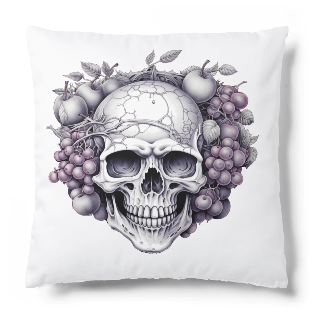 LCOMLのフルーツに囲まれたSKULL Cushion