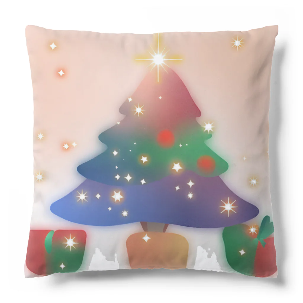 Koshino _Show のふんわりとしたクリスマスツリーのイラストグッズ Cushion