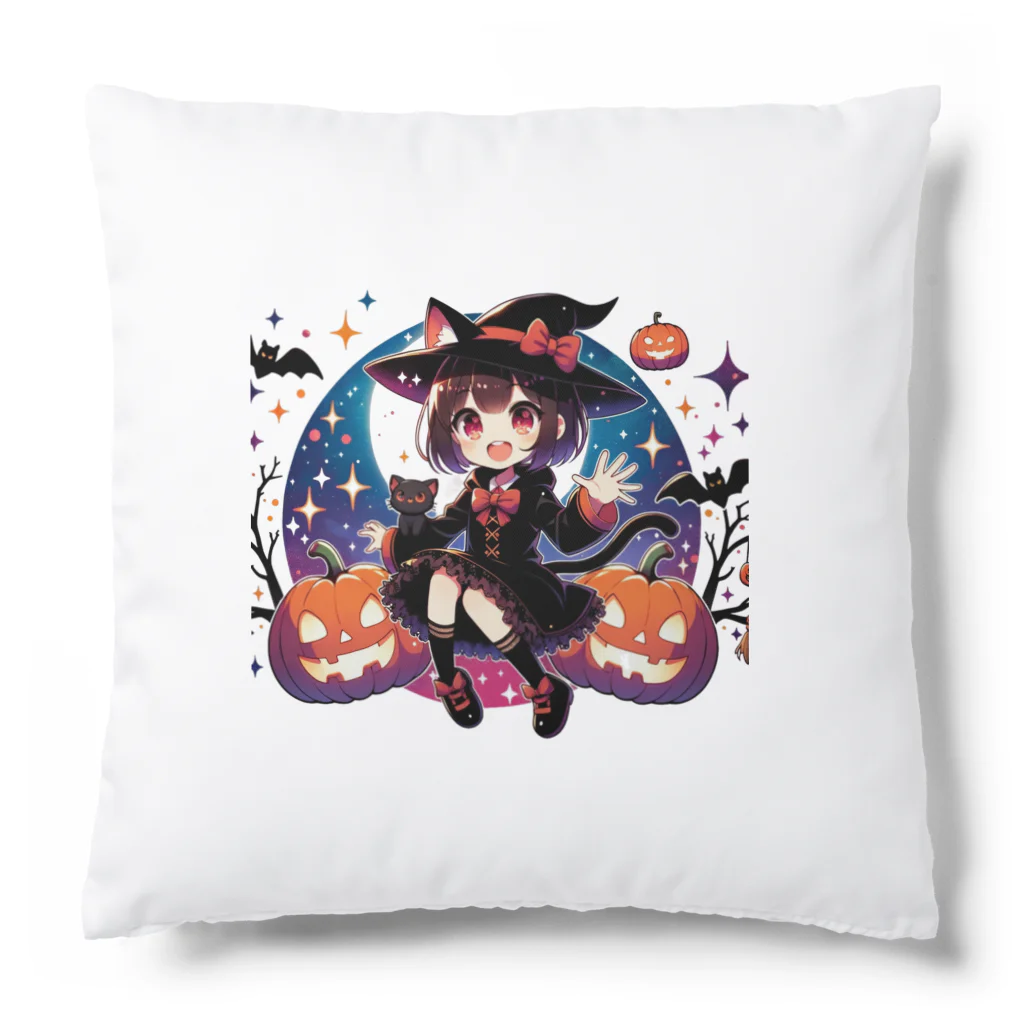 ArtifyGoodsのミッドナイト・ハロウィン魔女 Cushion