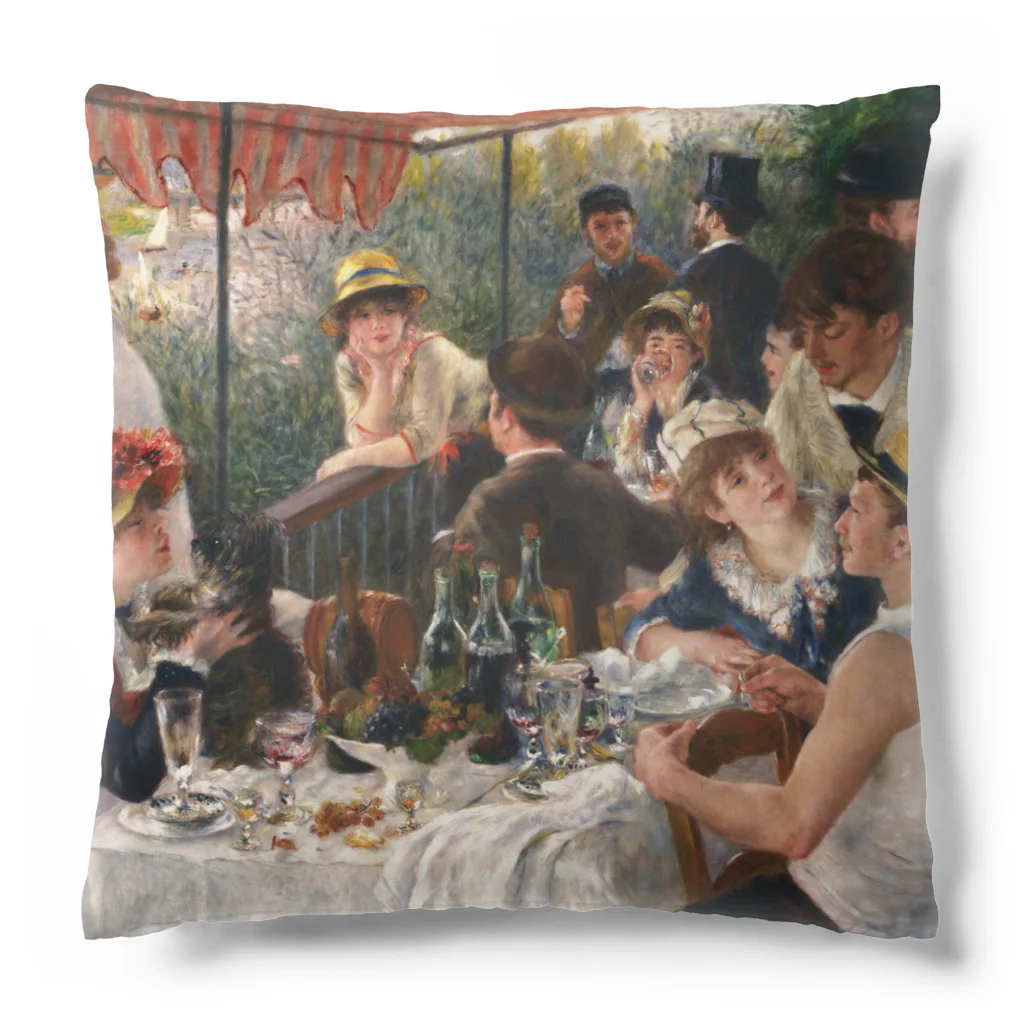 名画館のルノワール「舟遊びをする人々の昼食」　ピエール＝オーギュスト・ルノワールの絵画【名画】 Cushion