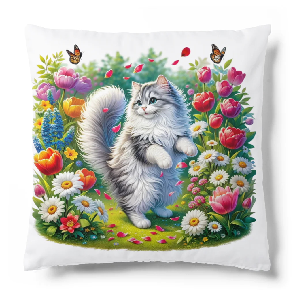 Nekonan Itemsの花園のプリンセスキャット Cushion