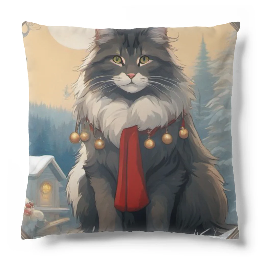 ruiruirの猫　冬　クリスマス Cushion