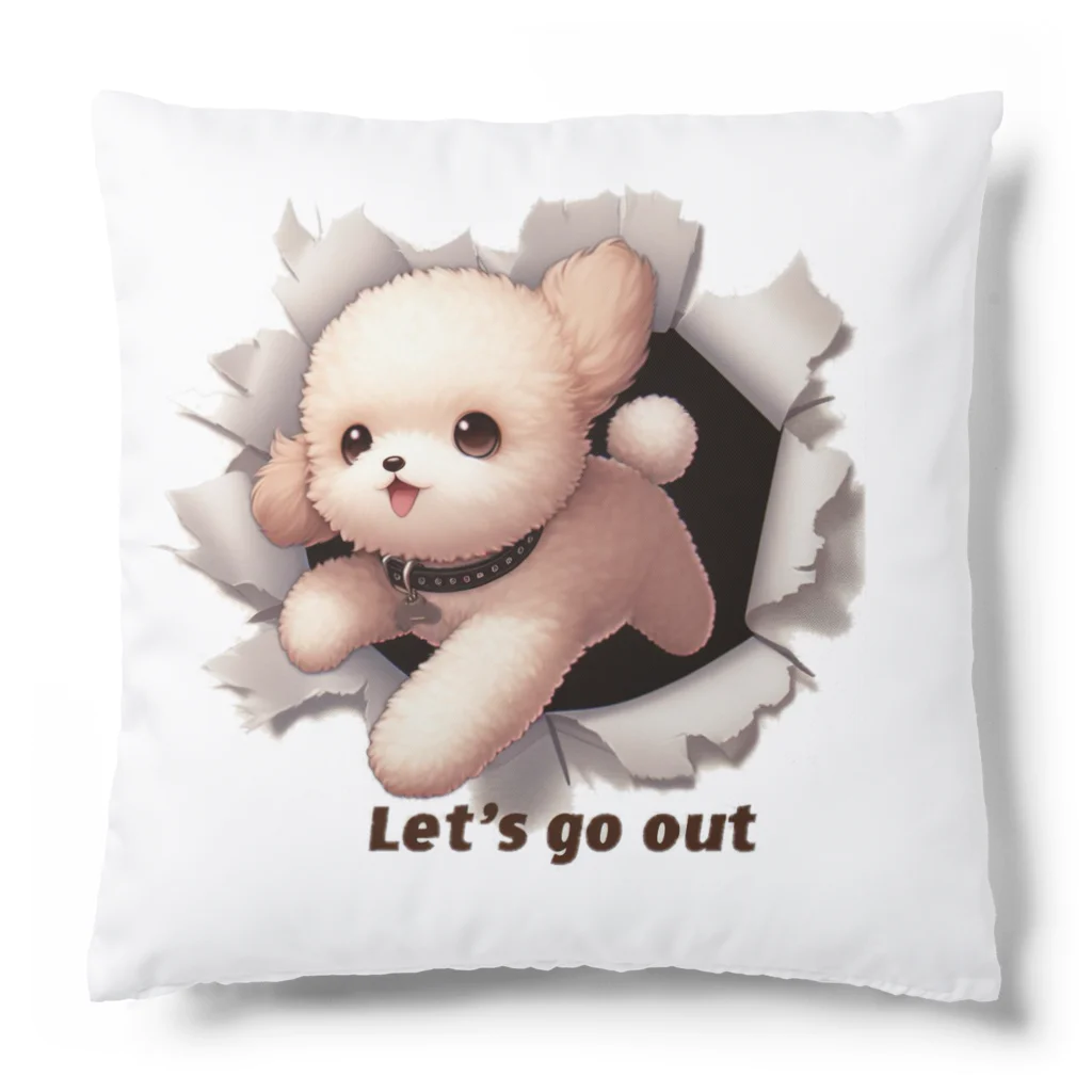 飛び出す！アニマルショップの飛び出す！トイプードル Cushion